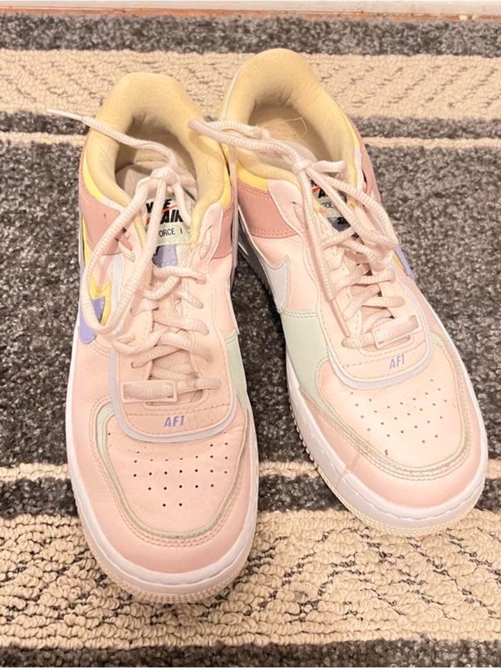 Nike Women's AF1 Low Pastel Pink Swoosh Sneakers